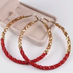 LARGE SEQUINS HOOP EARRINGS